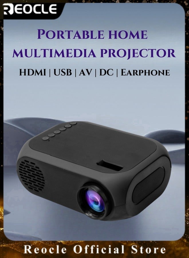 REOCLE Projector Native 1080P Full HD Projector Outdoor Portable Movie Mini Projector Compatible with Laptop & Smartphone & TV Stick & Smartphone & HDMI & USB  - Image 1