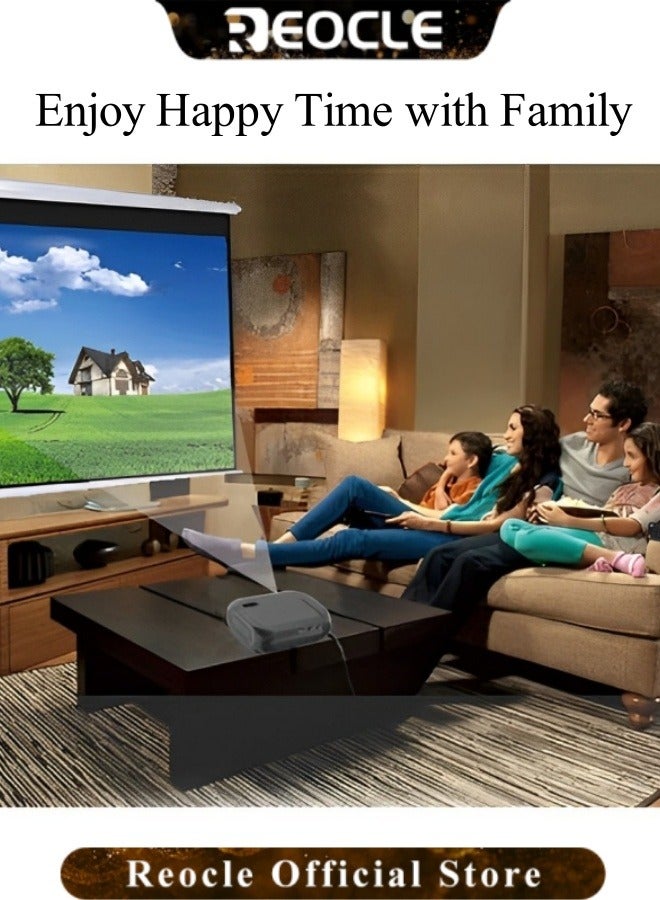 REOCLE Projector Native 1080P Full HD Projector Outdoor Portable Movie Mini Projector Compatible with Laptop & Smartphone & TV Stick & Smartphone & HDMI & USB  - Image 5
