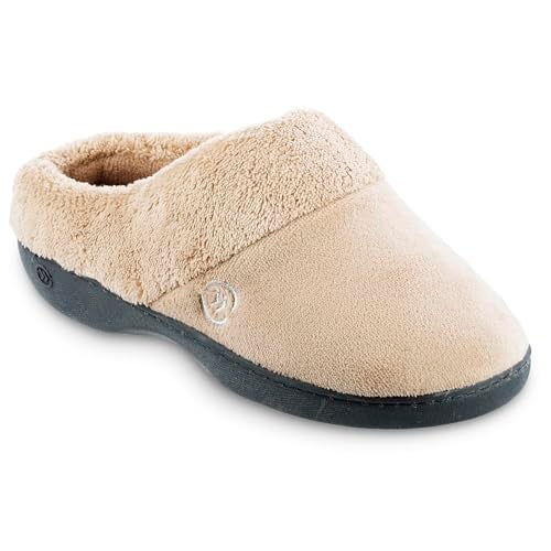 isotoner Women's Classic Clog Slippers with Memory Foam Comfort and Non-Slip Stability, Taupe, 8.5-9 - Image 4