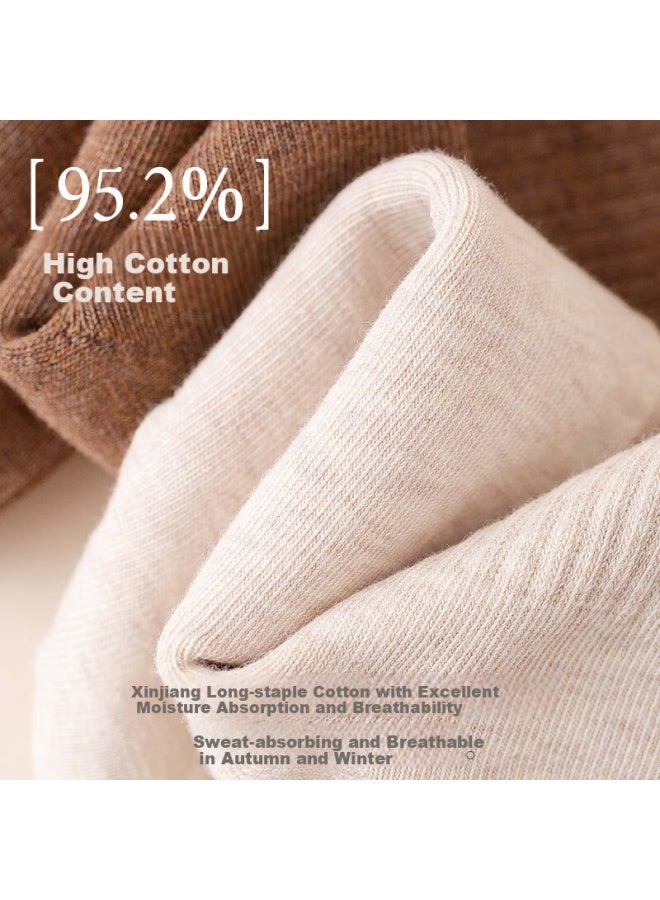 B&C.ROOM Cotton Bamboo House Men's Summer Mid-length Socks Antibacterial Cotton Odor-resistant Absorbent Breathable Short Socks Men's Spring And Summer Style 5 Pairs - Image 2