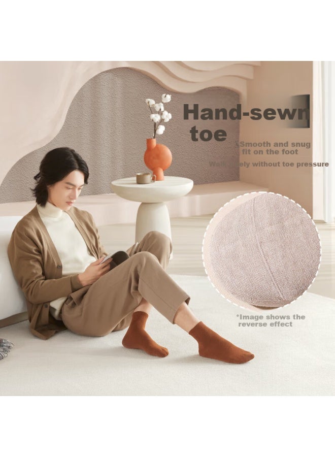 B&C.ROOM Cotton Bamboo House Men's Summer Mid-length Socks Antibacterial Cotton Odor-resistant Absorbent Breathable Short Socks Men's Spring And Summer Style 5 Pairs - Image 4