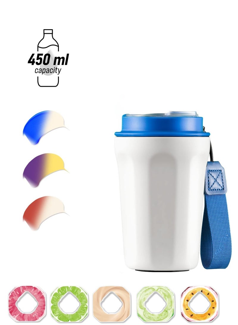 SOLARAE Air Flavoured Water Bottle with Straw & 5 Scent Flavoured Pods, 450ML Vacuum Insulated Metal Drinking Bottle BPA Free & Leakproof, Fruity Extract Ring 0 Sugar 0 Calorie - Image 1