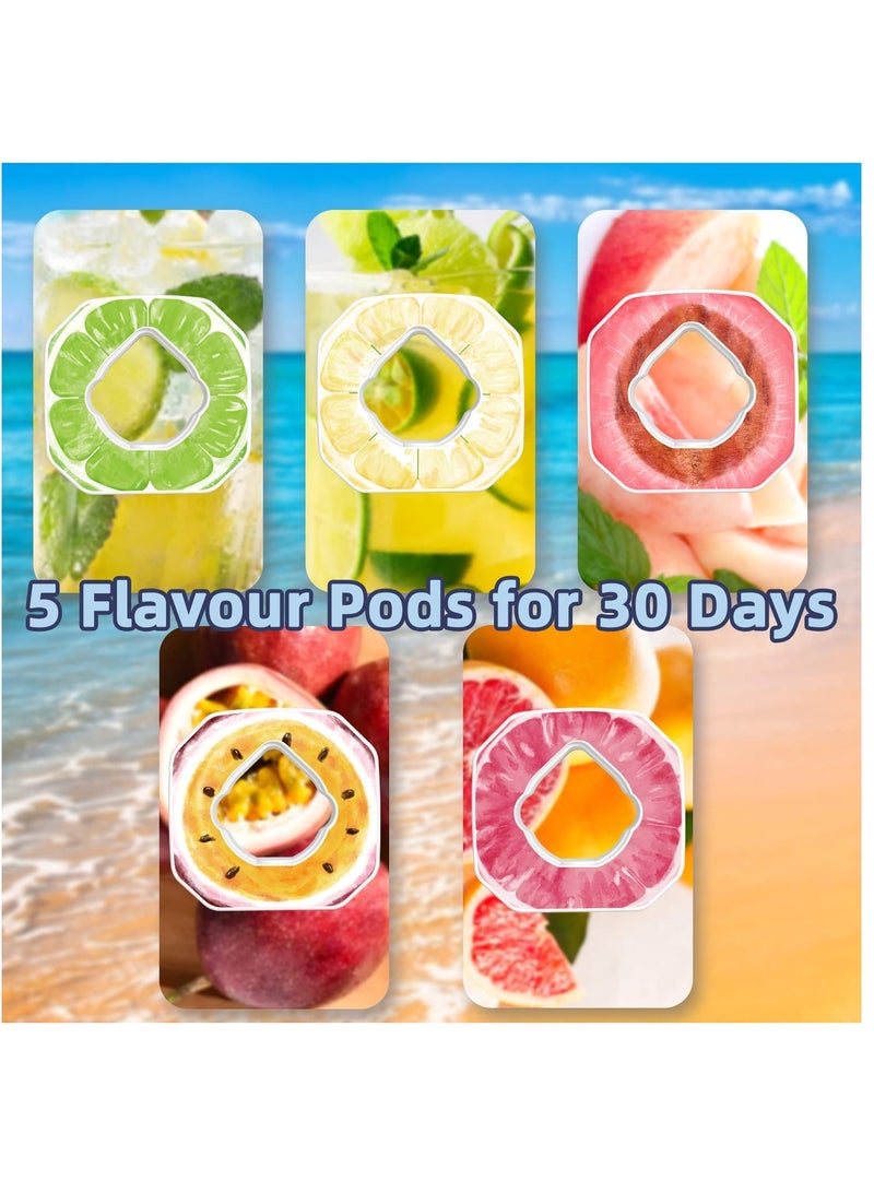 SOLARAE Air Flavoured Water Bottle with Straw & 5 Scent Flavoured Pods, 450ML Vacuum Insulated Metal Drinking Bottle BPA Free & Leakproof, Fruity Extract Ring 0 Sugar 0 Calorie - Image 4