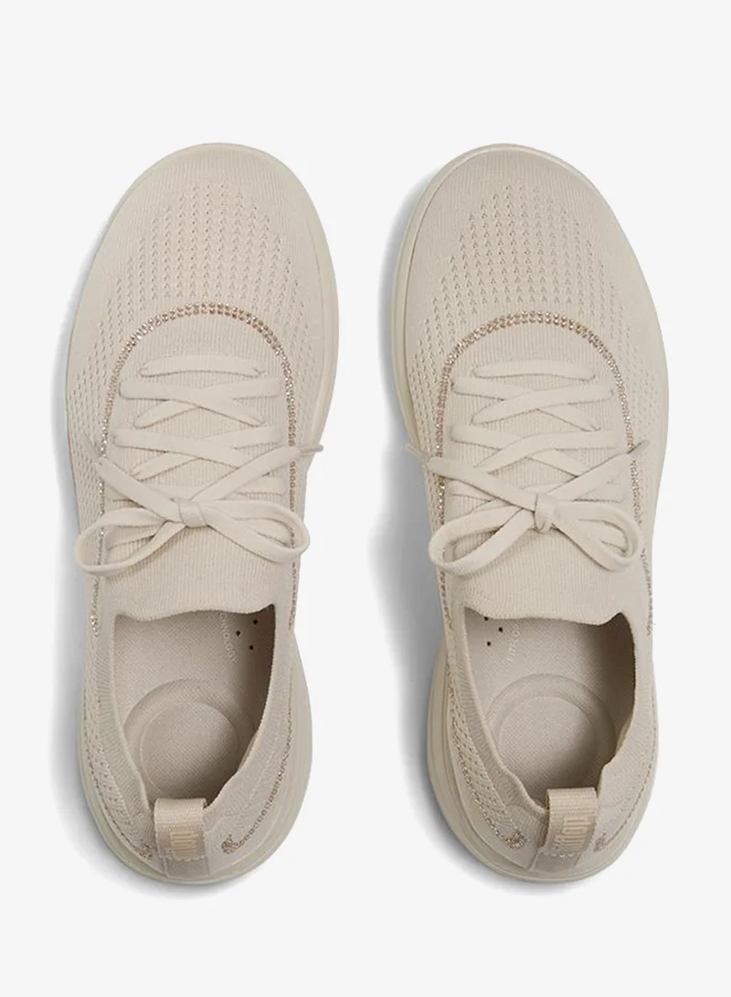 Fitflop SUPER-Q CRYSTAL-TRIM KNIT SLIP-ON LACED SNEAKERS
