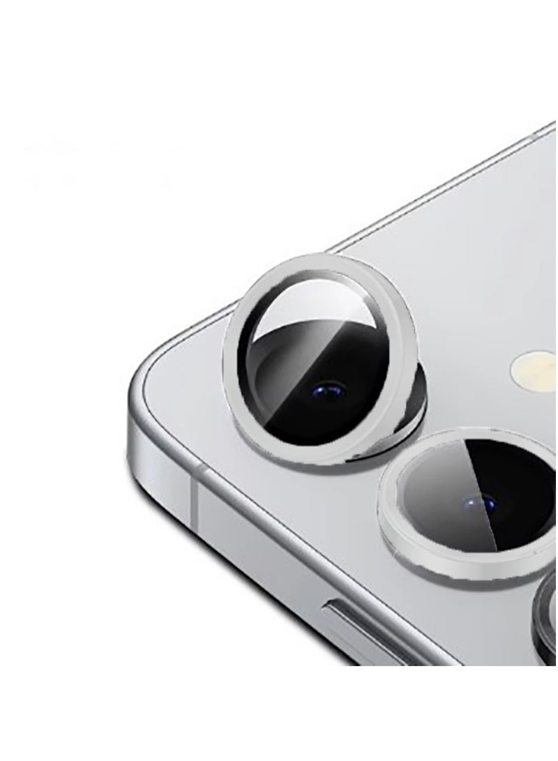 For Samsung Galaxy S25 Edge Camera Lens Protector, Individual Lens Protectors, Ultra-Thin Tempered Glass with Aluminum Edging, Case Friendly, 1 Set-Sillver - Image 1