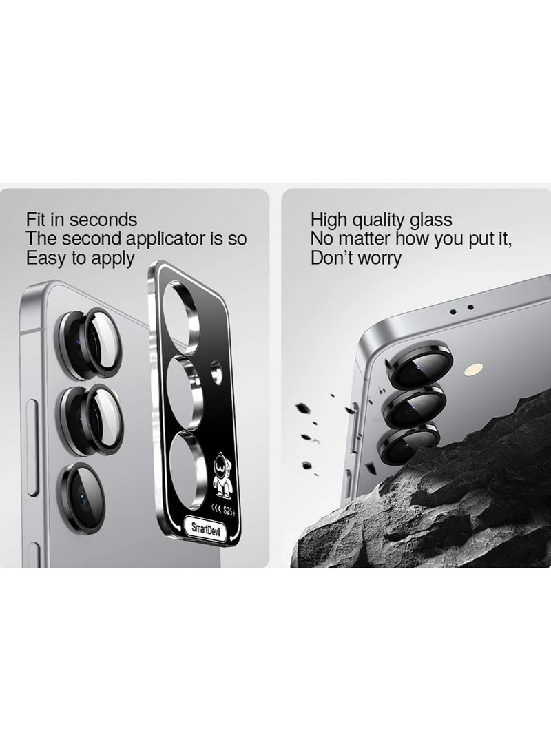 For Samsung Galaxy S25 Edge Camera Lens Protector, Individual Lens Protectors, Ultra-Thin Tempered Glass with Aluminum Edging, Case Friendly, 1 Set-Sillver - Image 2