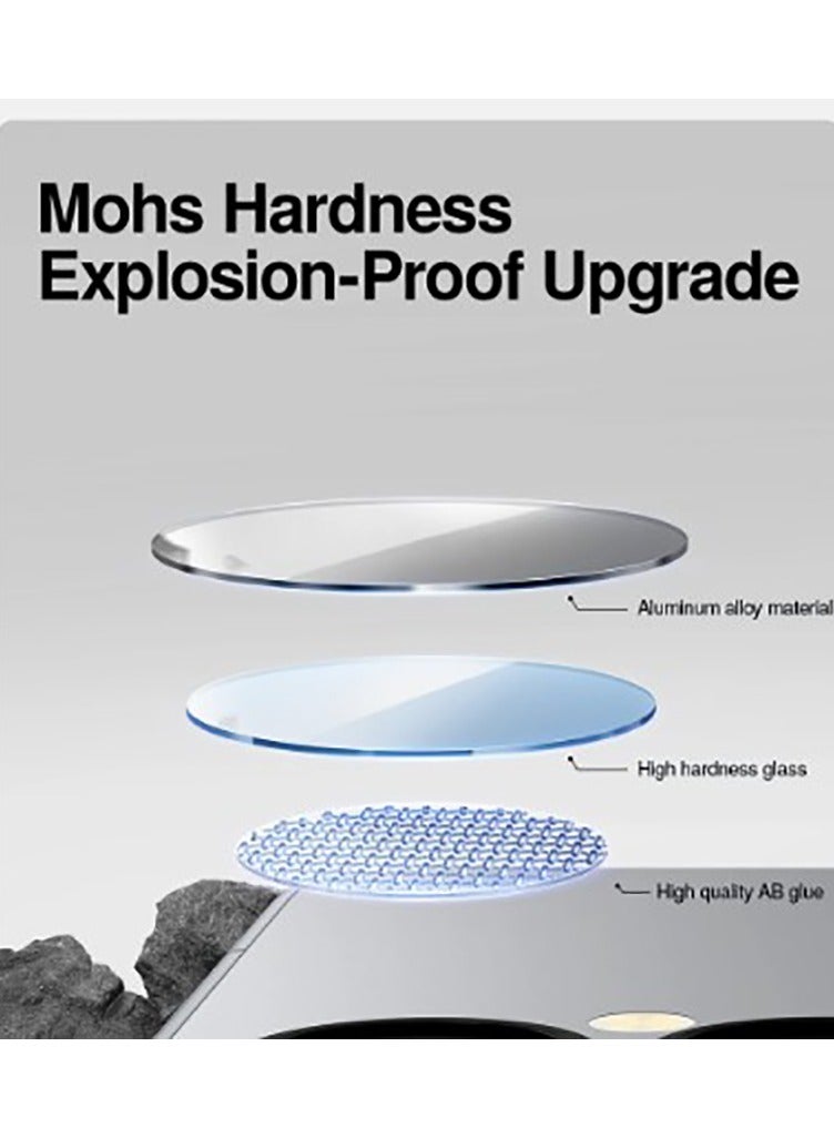 For Samsung Galaxy S25 Edge Camera Lens Protector, Individual Lens Protectors, Ultra-Thin Tempered Glass with Aluminum Edging, Case Friendly, 1 Set-Sillver - Image 3