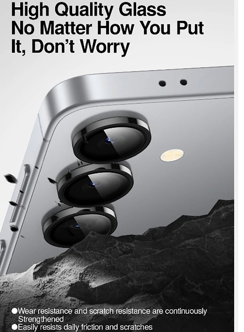 For Samsung Galaxy S25 Edge Camera Lens Protector, Individual Lens Protectors, Ultra-Thin Tempered Glass with Aluminum Edging, Case Friendly, 1 Set-Sillver - Image 5