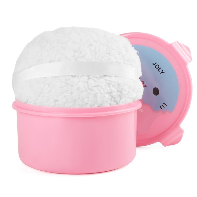 JOLY Extra Soft Powder Puff 6 x 3 Large Body Powder Applicator Dusting Powder Puffs with Loose Powder Container for Women White - Image 3