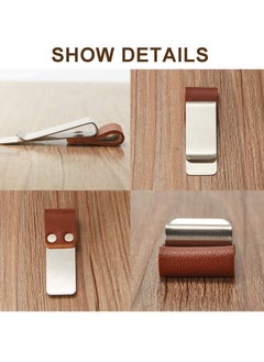 KASTWAVE 4PCS Pen Loop Holder Notebooks Pen Sleeve, PU Leather Pen Holder, Journals Notebooks Pen Loop with Clips for for Notebook and Clipboard at Home, Pocket, Office, Fit Most Pen Size  - Image 3