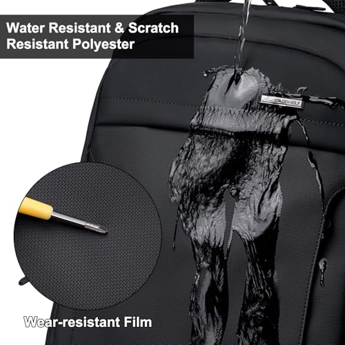 GOLDEN WOLF Laptop Backpack for Men Women 27L Medium Office College 15.6-inch Laptop Bag Anti-theft Water-resistant Sleek Breathable Backpack,Black - Image 5