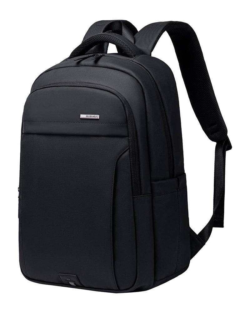 GOLDEN WOLF Laptop Backpack for Men Women 27L Medium Office College 15.6-inch Laptop Bag Anti-theft Water-resistant Sleek Breathable Backpack,Black - Image 1