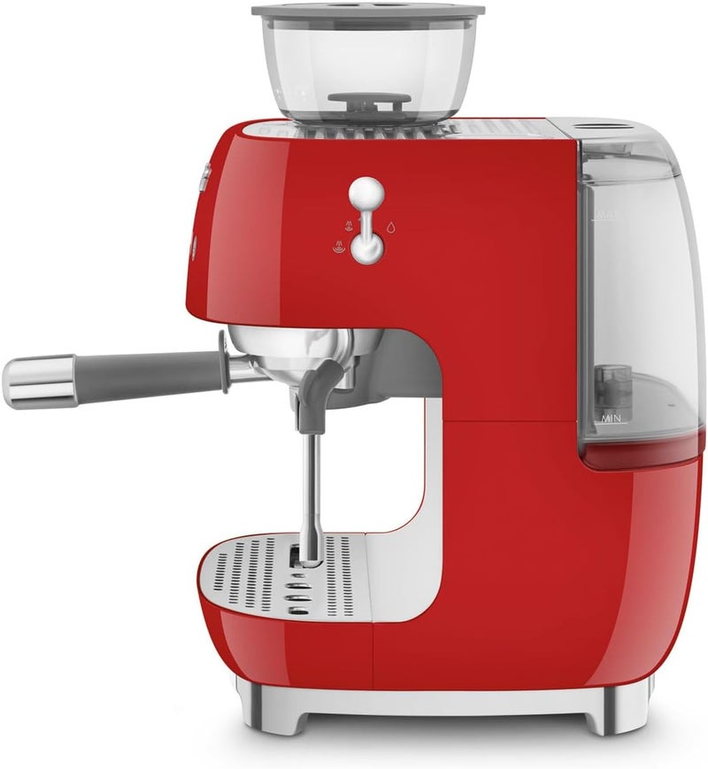 Smeg EGF03RDUK Espresso Machine with Pump & Grinder, Adjustable Temperature & Pre-Infusion, Italian Design, Red 2.4 L EGF03RDUK RED - Image 2