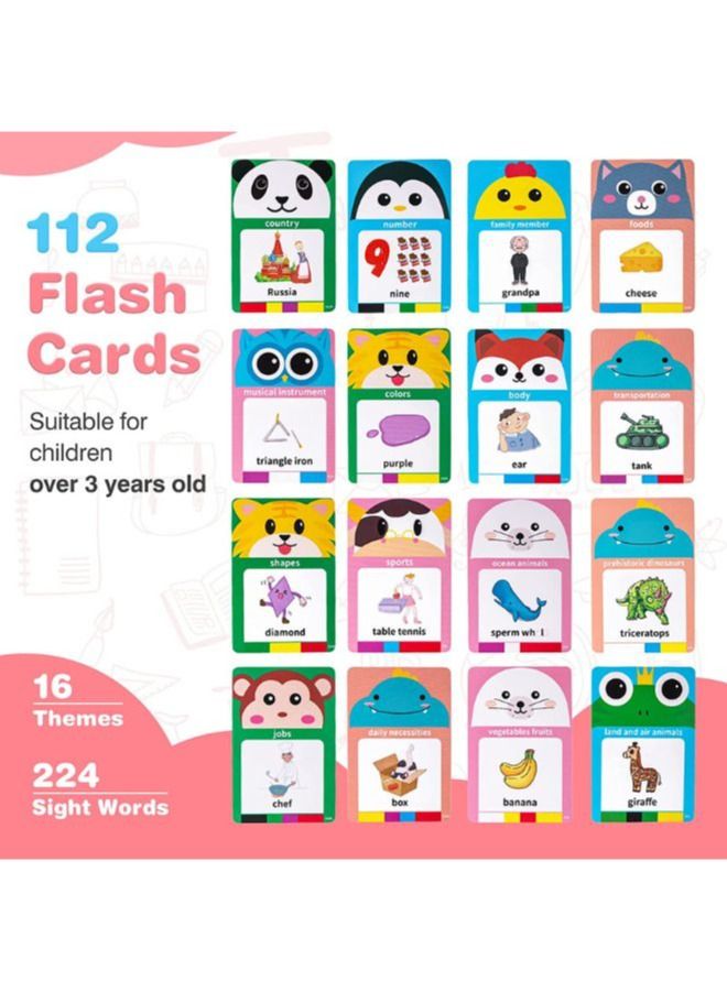 تابلت دودل للكتابة بشاشة إل سي دي ، بطاقات فلاش تتحدث ، مع 112 بطاقة بها كلمات وصور للأطفال والرضع - Image 4