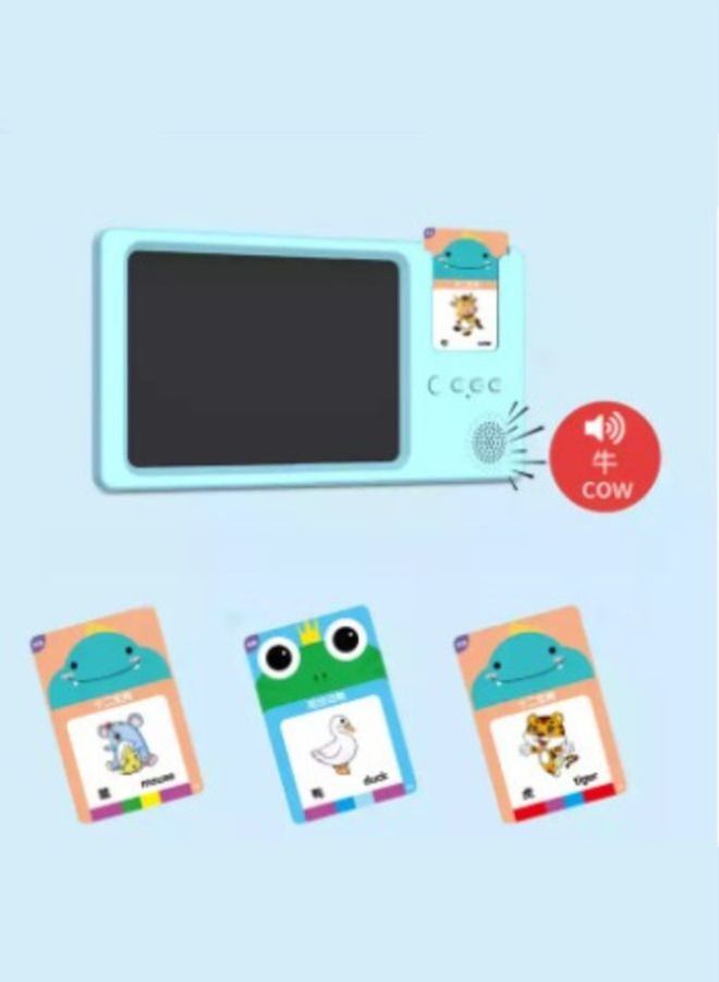 تابلت دودل للكتابة بشاشة إل سي دي ، بطاقات فلاش تتحدث ، مع 112 بطاقة بها كلمات وصور للأطفال والرضع - Image 3