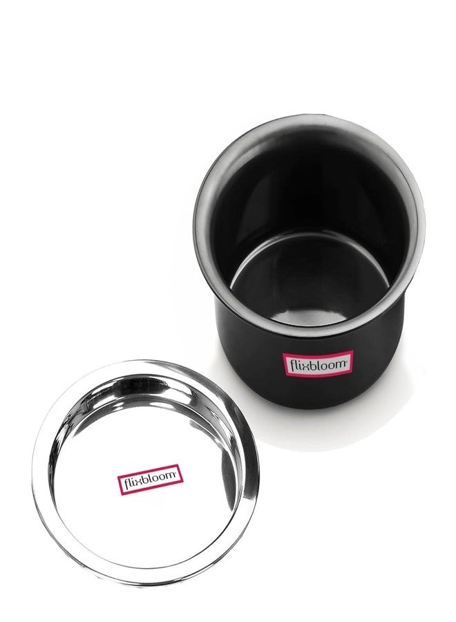 Flixbloom Magistral Black Combo 5 Litre + 6 Litre Hard Anodized Induction Base/LPG Friendly Kitchen Cookware Deep Utensil Tope/Container/Patila/Bhagona for Cooking & Serving with Lid (Cooking Pot) - Image 2
