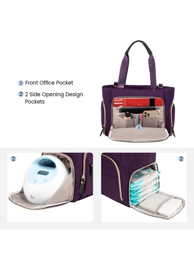 Lovevook LOVEVOOK Breast Pump Bag, Diaper Bag Tote 3Pcs Set, Work Bag for Breastfeeding Mom with 15" Laptop Pocket, Cooler Bag & Changing Pad Fit Most Breast Pumps Like Spectra S1/S2, Medela, Rainyb, Elvie - Image 2