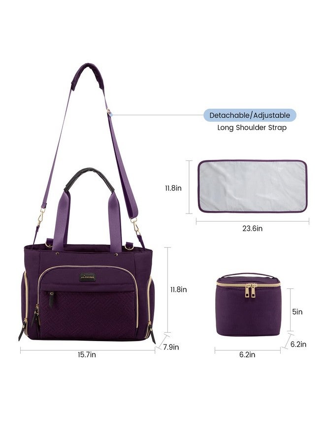 Lovevook LOVEVOOK Breast Pump Bag, Diaper Bag Tote 3Pcs Set, Work Bag for Breastfeeding Mom with 15" Laptop Pocket, Cooler Bag & Changing Pad Fit Most Breast Pumps Like Spectra S1/S2, Medela, Rainyb, Elvie - Image 4