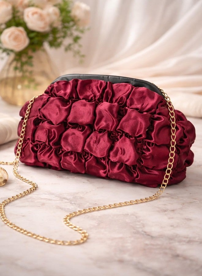 ENSAC حقيبة يد نسائية من الساتان من إنساك | حقيبة بتصميم أنيق، حقيبة يد للعروس وحقيبة يد للحفلات مع سلسلة قابلة للفصل - حقيبة للحفلات والزفاف والمناسبات الخاصة - Image 4