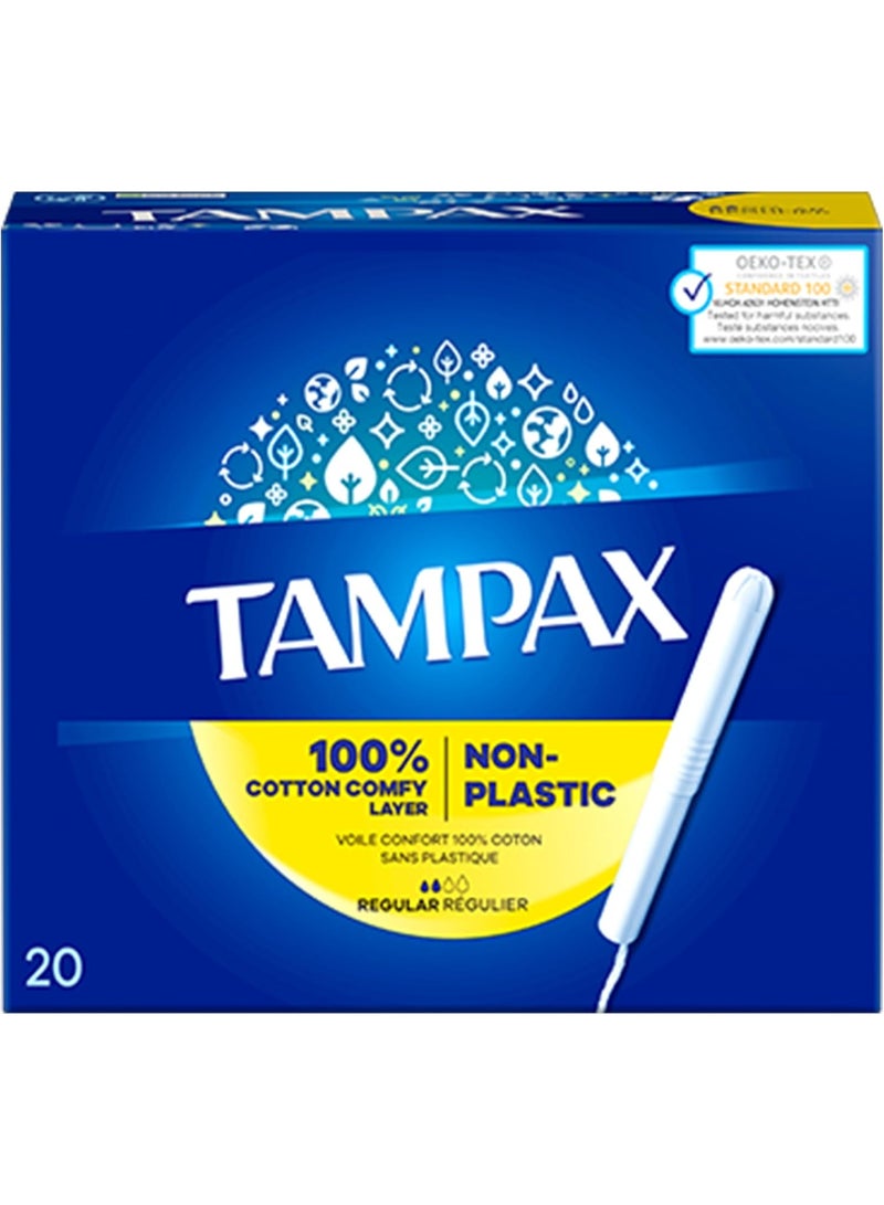 Tampax Cardboard Applicator Tampons Regular Absorbency 12 Count  - Image 1