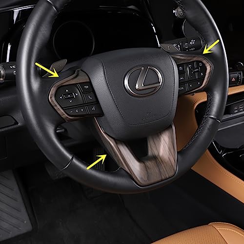 ZiWen Interior Trims Wood Grain Pattern Steering Wheel Cover Accessories for Lexus RX 350 RX 500h 2023 2024 NX 250 NX 350 NX 350h NX 450h 2022 2023 2024 2025 GX TX (Grain Pattern) - Image 1