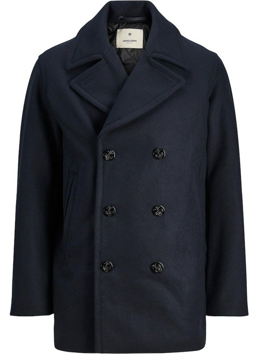 Jack Jones - Jack Jones Blucaptain Wool Pea Coat Men's Cashmere Coat 12239479 - Image 1