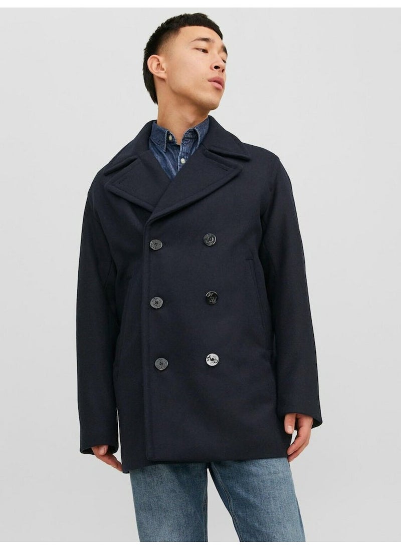 Jack Jones - Jack Jones Blucaptain Wool Pea Coat Men's Cashmere Coat 12239479 - Image 1