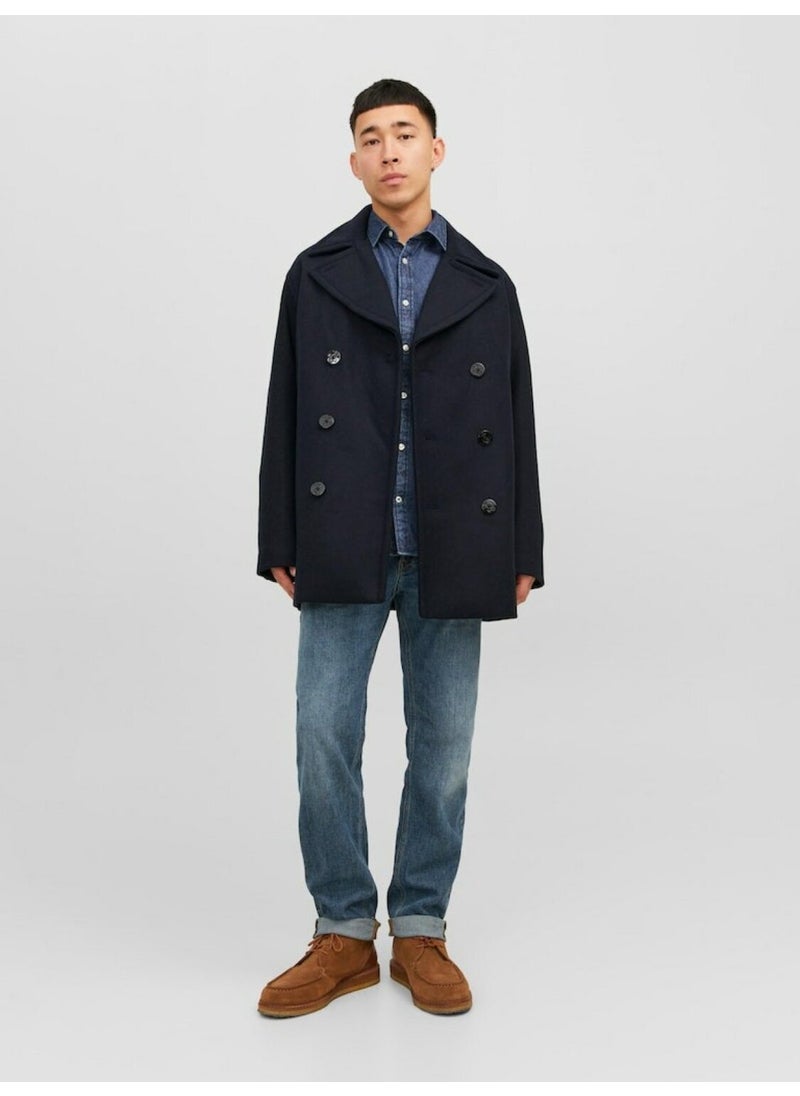 Jack Jones - Jack Jones Blucaptain Wool Pea Coat Men's Cashmere Coat 12239479 - Image 1