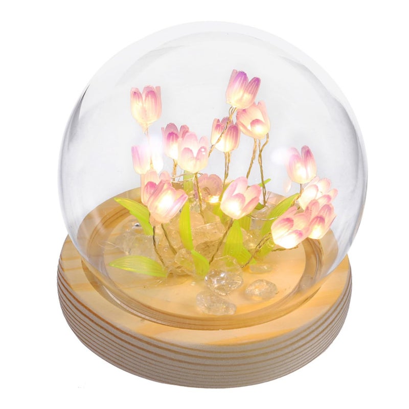 DIY Tulip Night Light Kit Handmade Bedside Lamp Artificial Flower Bedroom Decor for Women Girls - Image 2