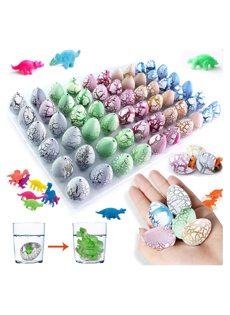 SYOSI - 60 Pack Dinosaur Eggs Hatching Dino Egg Grow in Water Crack with Assorted Color Hunting Game Birthday Gifts Party Favors for Toddler Kids 3-10 Boys Girls - Image 1