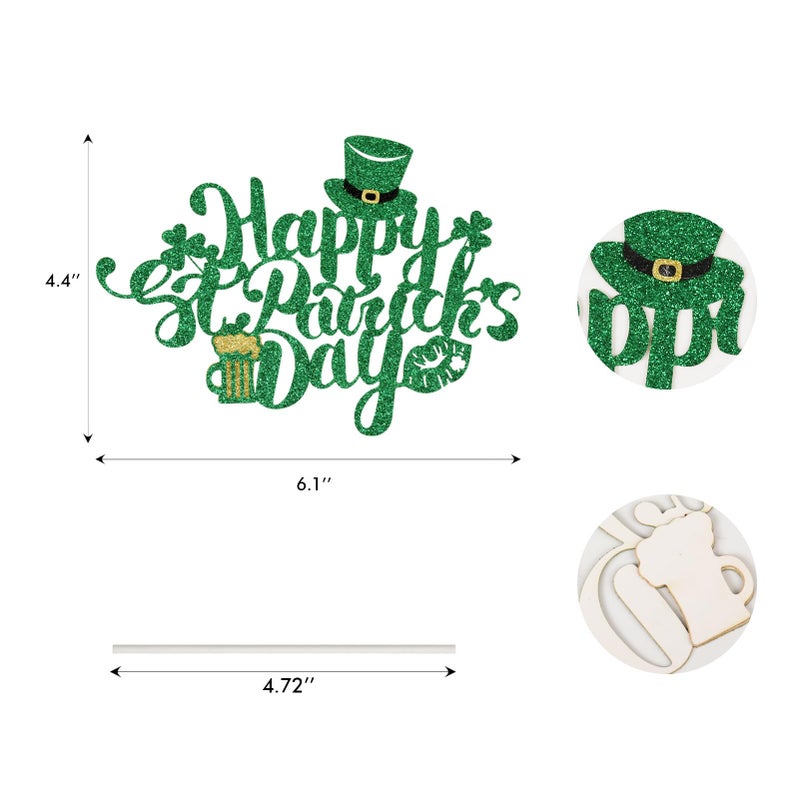 Comemela St Patrick's Day Cake Topper Kit - 13Pcs Irish Shamrock & Horseshoe Cupcake Decorations  Festive Dessert Party Supplies for Irish Themed Celebrations - Image 3