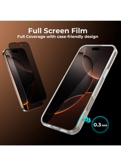 Maxwell Electronics Maxwell 3D Silicone Edge HD Privacy Screen Protector Compatible with iPhone 16 Pro Max Crystal Clear, Anti-Static, Anti-Reflection, 0.33 mm Raised Protection, Easy to Install, Non Bubble Installation  - Image 2