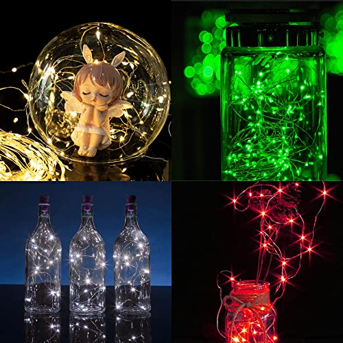 WATERGLIDE 24 Pack Fairy Lights Battery Operated (Included), 7 ft 20 LED Mini String Lights, Waterproof Silver Wire Firefly Starry Lights for DIY Wedding Christmas Party Mason Jars Decor, Multicolor - Image 4
