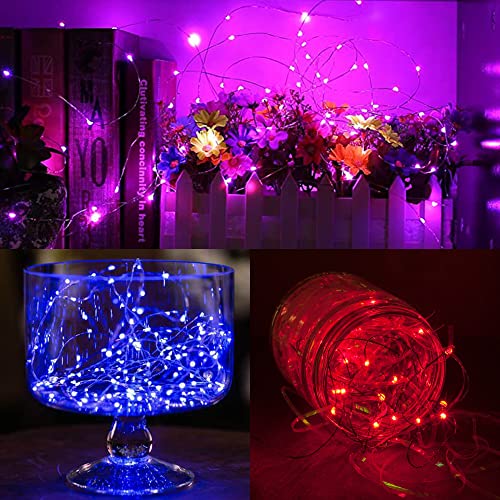 WATERGLIDE 24 Pack Fairy Lights Battery Operated (Included), 7 ft 20 LED Mini String Lights, Waterproof Silver Wire Firefly Starry Lights for DIY Wedding Christmas Party Mason Jars Decor, Multicolor - Image 5