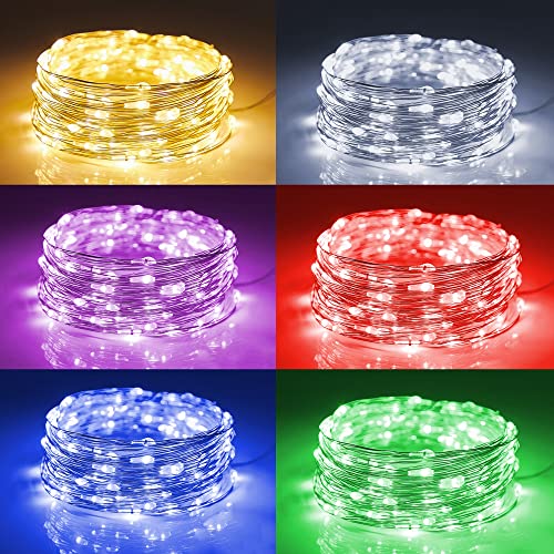WATERGLIDE 24 Pack Fairy Lights Battery Operated (Included), 7 ft 20 LED Mini String Lights, Waterproof Silver Wire Firefly Starry Lights for DIY Wedding Christmas Party Mason Jars Decor, Multicolor - Image 2