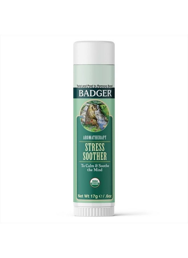 Badger بلسم مهدئ للتوتر، عصا بلسم العلاج بالروائح، معتمد عضويًا، زيت العلاج بالروائح، أسطوانة زيت عطري، 0.6 أونصة  - Image 1