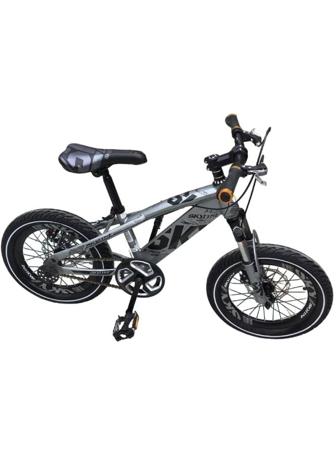 Challengers Skyline Mountain Bicycle, 16-Inch Size, Gray - Image 1