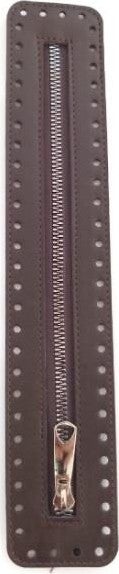 Angel Çanta Aksesuar Angel Bag Accessory Leather Zipper New Model Dark Brown 30 cm Silver  - Image 1