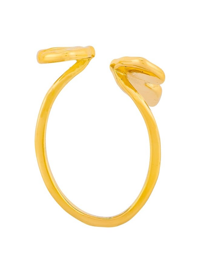 KUSHAL'S Fashion Jewellery Gold Polished Copper Trendy Zircon Finger ring, Best for Casual Wear & Special Occasion - 455180 - Image 4