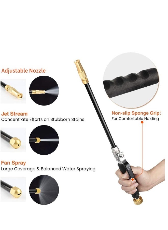 High Pressure Power Washer for Garden Hose, Portable Washing Wand Water Gun with 3 Hose Nozzle Black for Car Washing, Outdoor Window and Garden Hose - Image 5