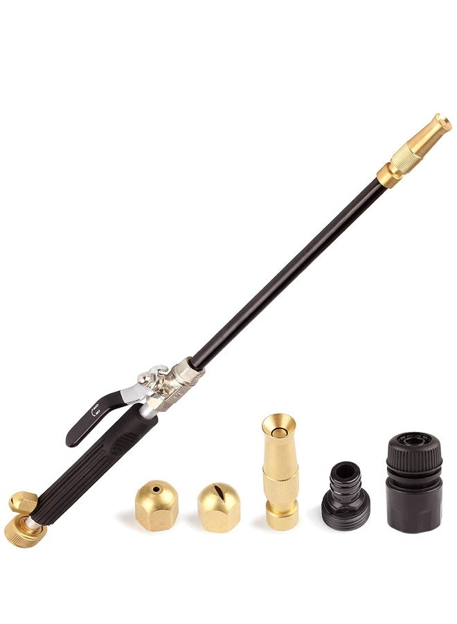 High Pressure Power Washer for Garden Hose, Portable Washing Wand Water Gun with 3 Hose Nozzle Black for Car Washing, Outdoor Window and Garden Hose - Image 1