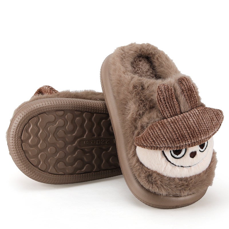 Lucky Kids Cartoon Slippers for Kids, Funny Animal House Shoes with Non-Slip Sole, Cozy Plush Indoor Comfort Footwear for Boys and Girls - Image 1
