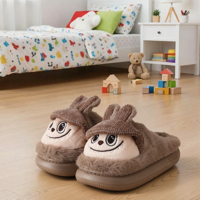 Lucky Kids Cartoon Slippers for Kids, Funny Animal House Shoes with Non-Slip Sole, Cozy Plush Indoor Comfort Footwear for Boys and Girls - Image 5