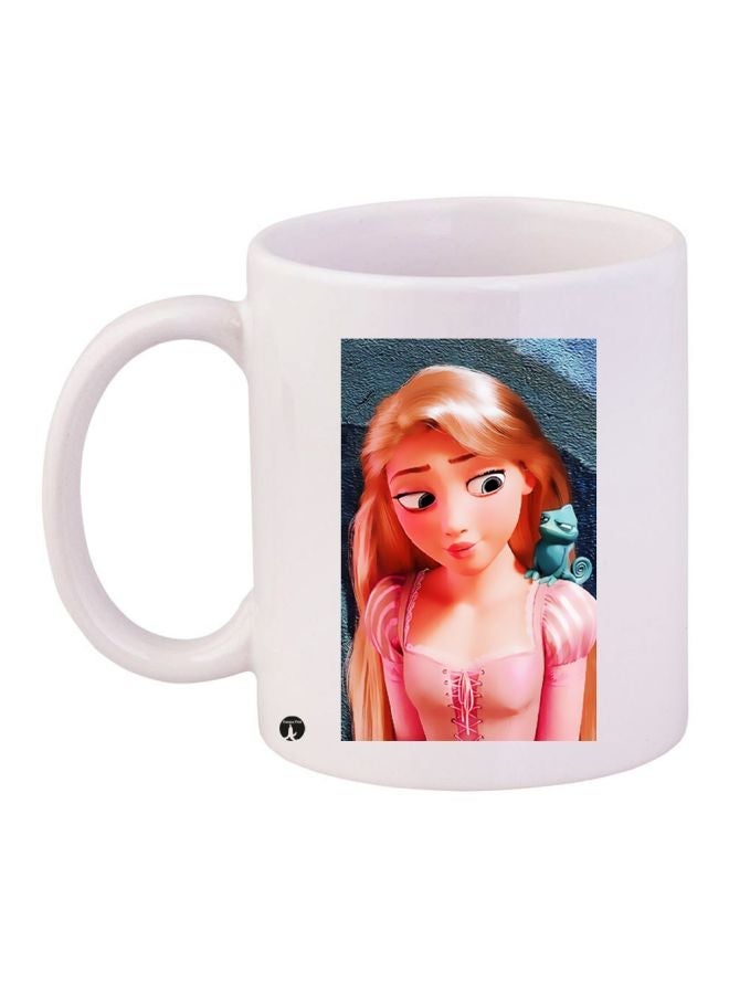 كوب قهوة سيراميك مطبوع أنمي أبيض/وردي/أزرق 11 أونصة