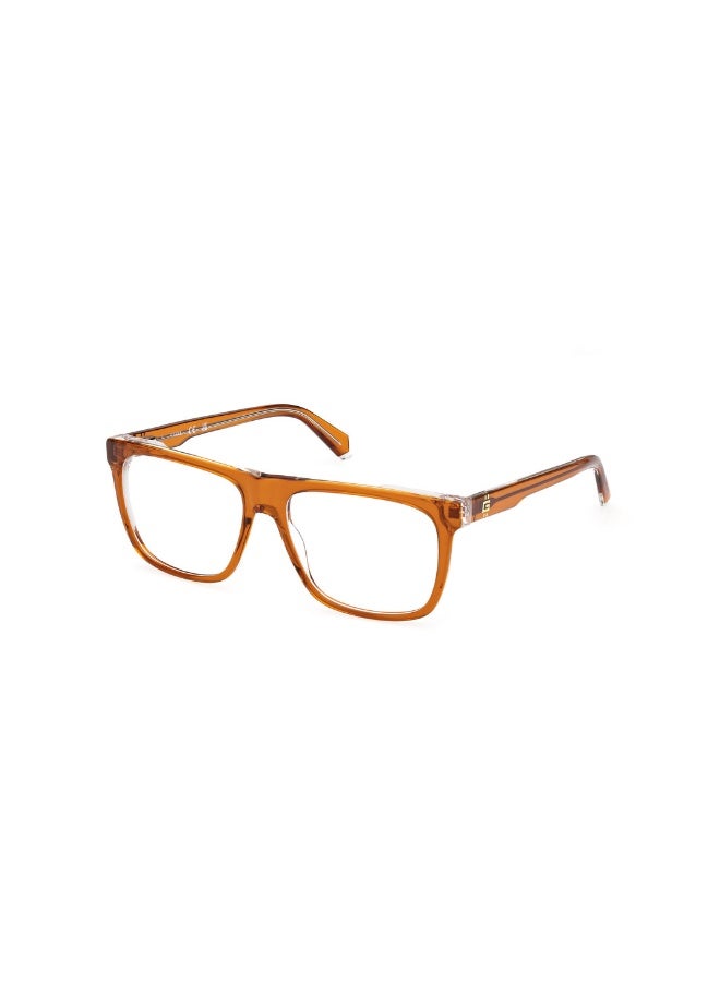 GUESS Gu50089 Square Acetate Frames For Men Size 56, Dark Orange - Image 1