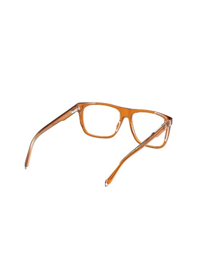 GUESS Gu50089 Square Acetate Frames For Men Size 56, Dark Orange - Image 5