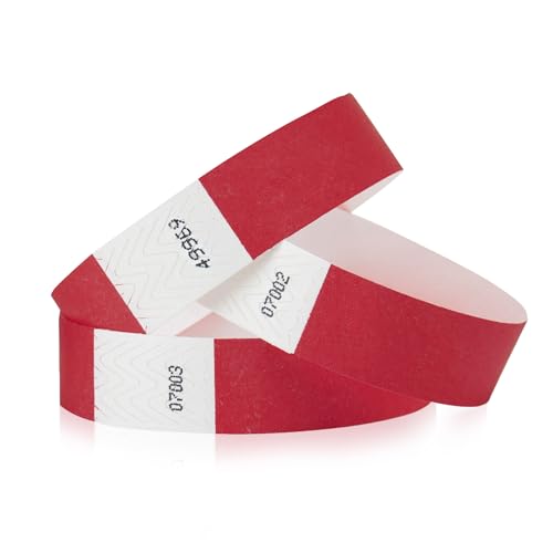 Wristco 100 WristCo Cranberry Tyvek Wristbands for Events - Comfortable Tear Resistant Paper Bracelets ID Wrist Bands for Concerts Festivals Admission Party Identification - Image 1