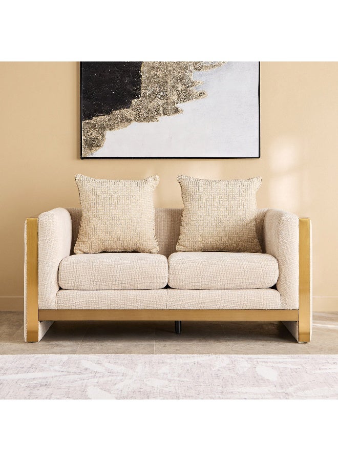 Home Box Vincent 2-Seater Fabric Sofa in Beige for Living Room - Image 2