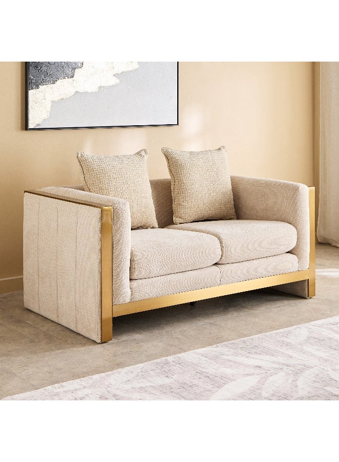 Home Box Vincent 2-Seater Fabric Sofa in Beige for Living Room - Image 1