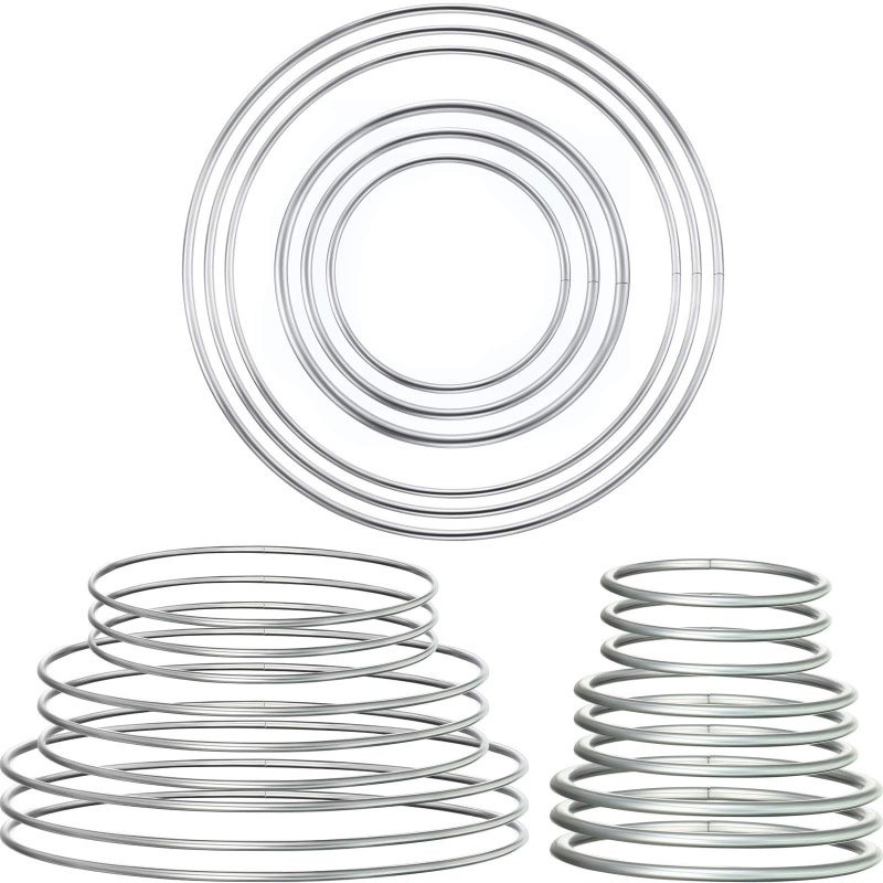 Hotop Metal Rings Hoops Metal Dream Catcher Macrame Steel Craft Rings Floral Hoop for Wreaths Macrame Projects24 PcsCircle